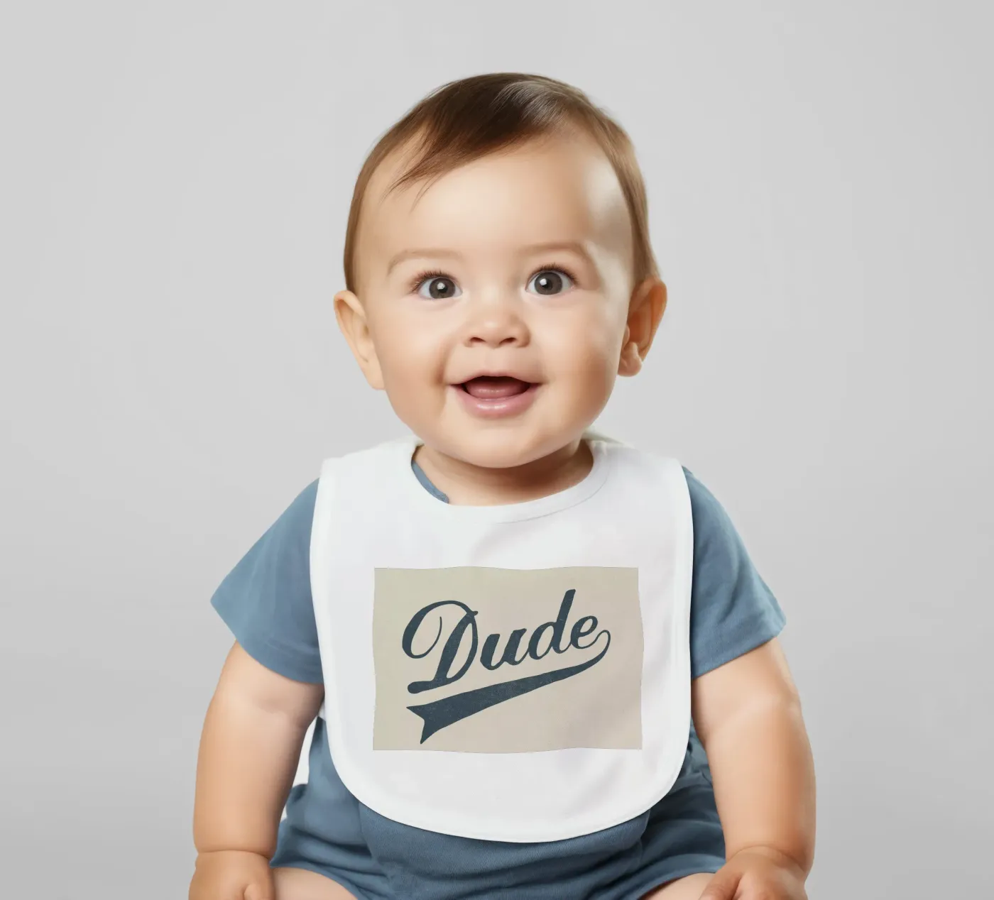 Dude baby bib by Florent Bodart