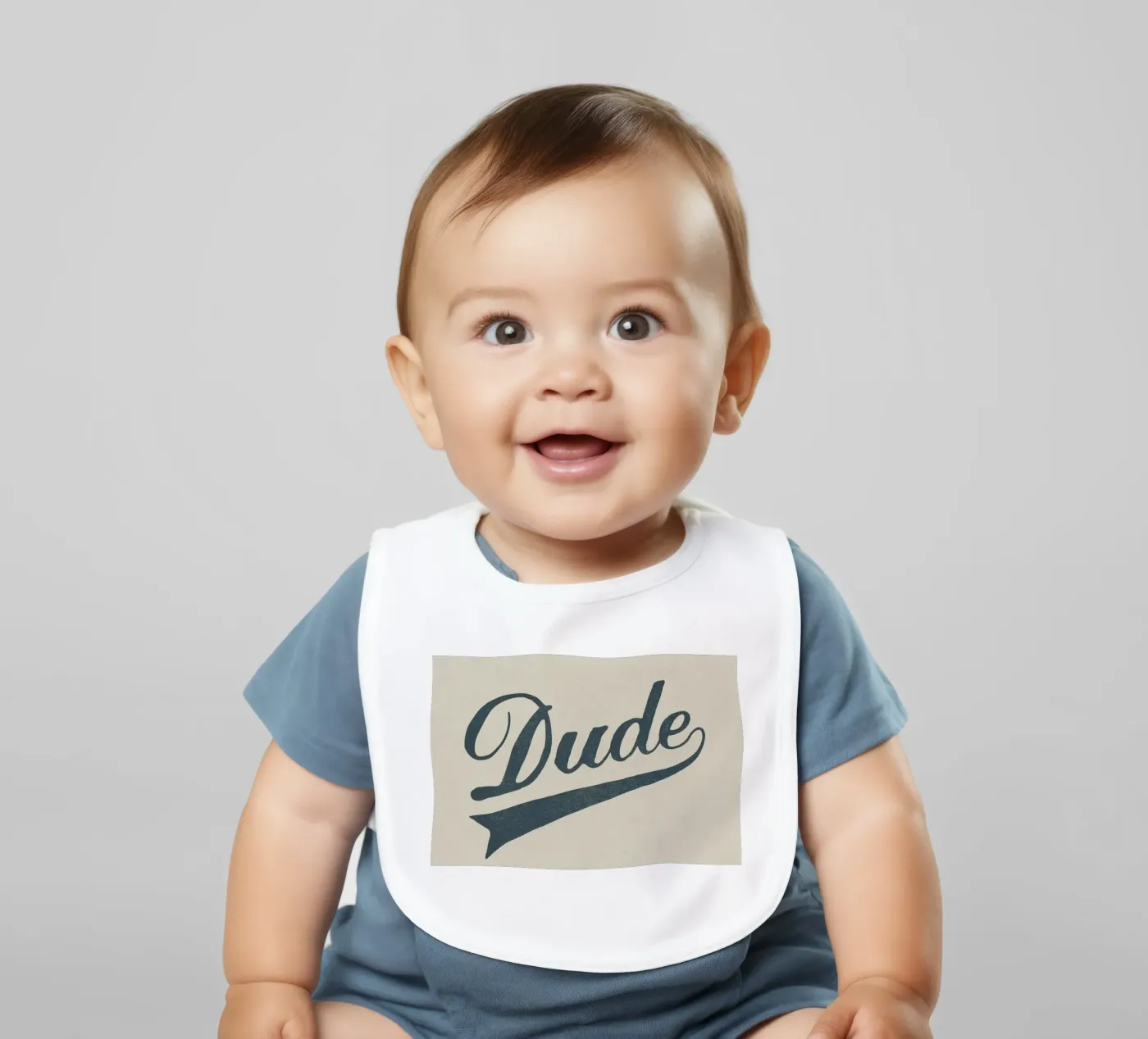 Dude baby bib by Florent Bodart