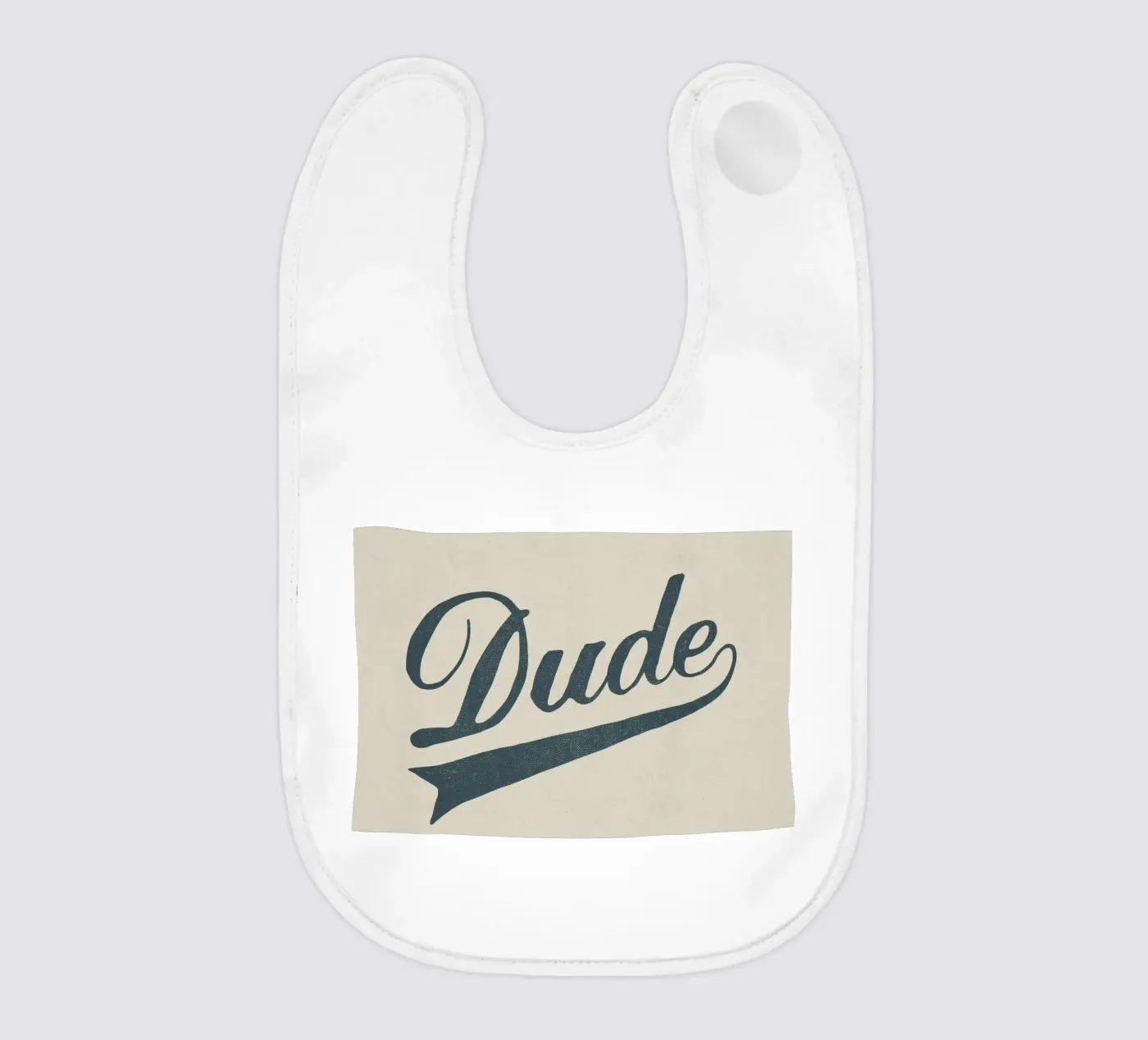 Dude baby bib by Florent Bodart