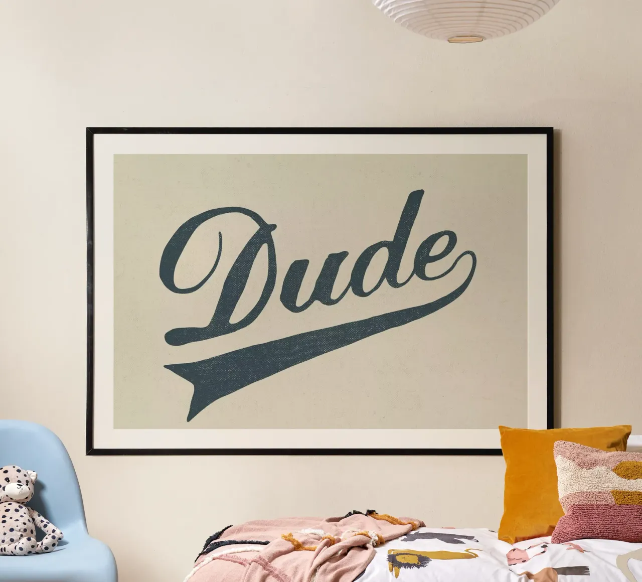 Dude poster with aluminum frame by Florent Bodart