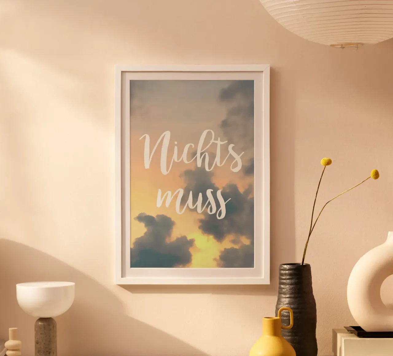 Nichts Muss poster con telaio in alluminio da UN-TYPISCH