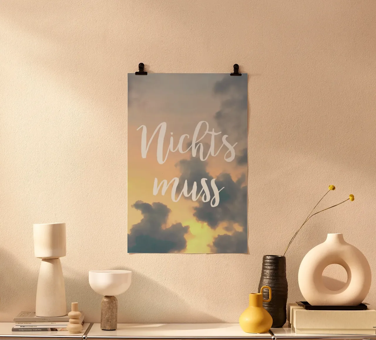 Nichts Muss poster con telaio in alluminio da UN-TYPISCH