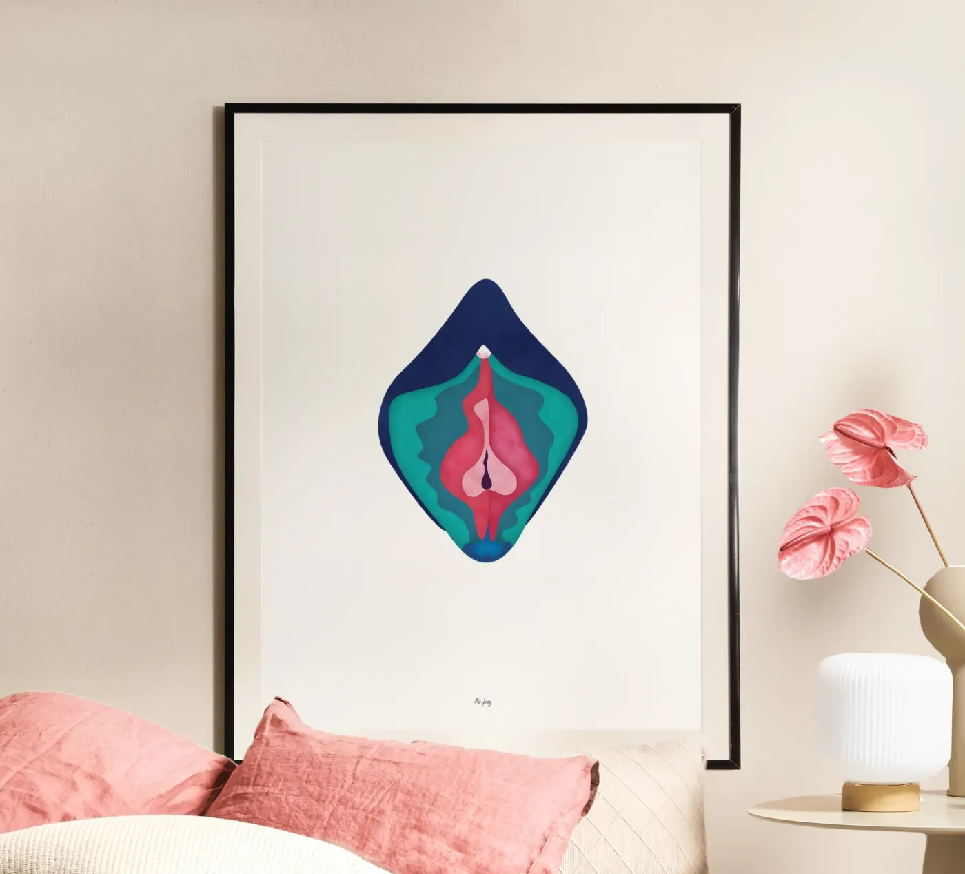 Blue flower poster da Mie Frey Damgaard