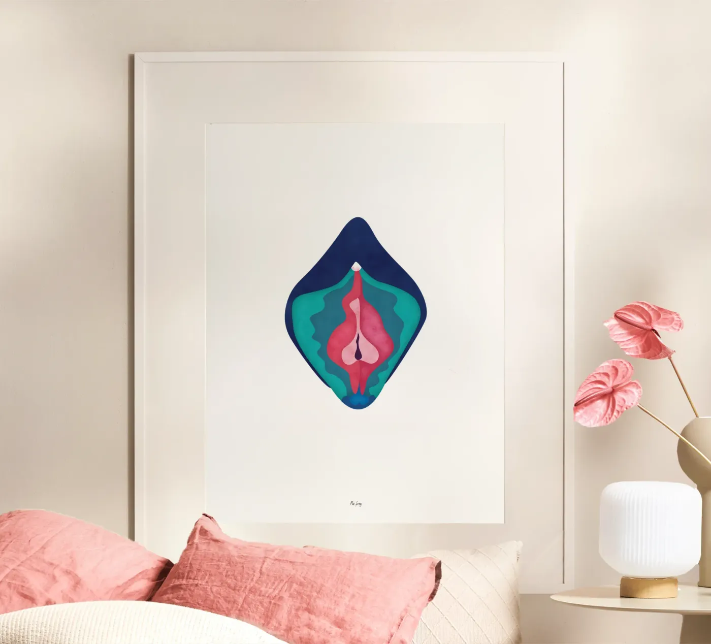 Blue flower poster da Mie Frey Damgaard