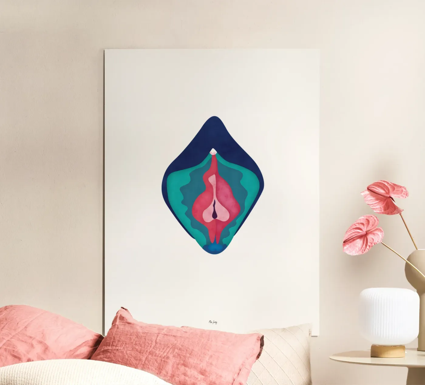 Blue flower poster da Mie Frey Damgaard