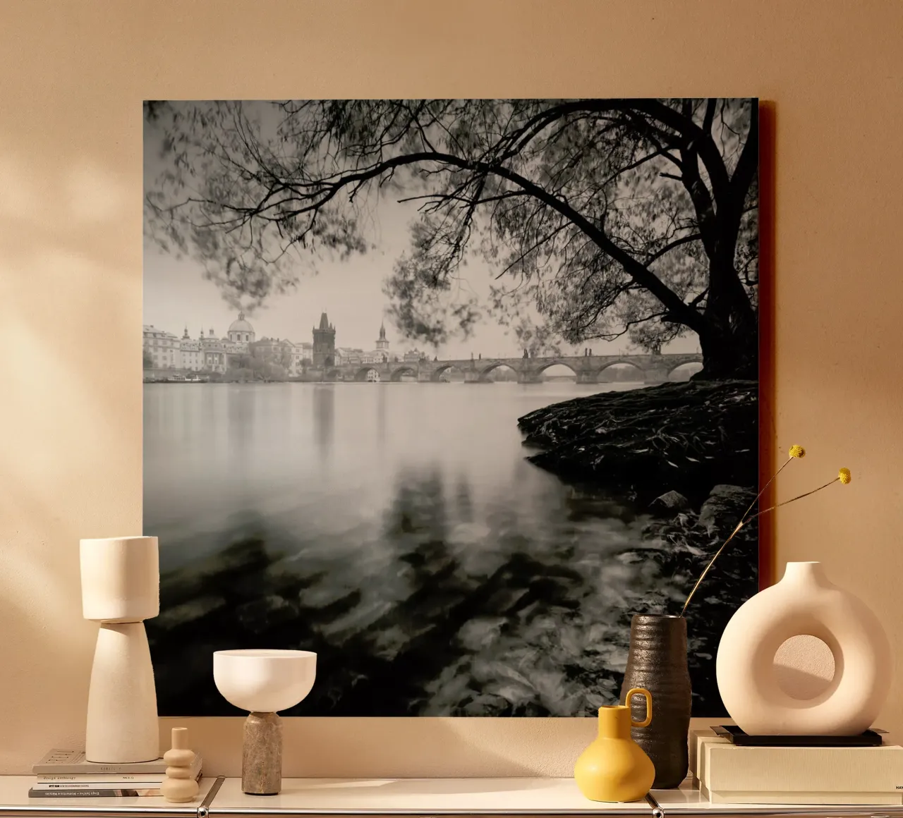Vltava Study - Autumn Leaves, Prag canvas by Håggard Photography | Ronny Behnert
