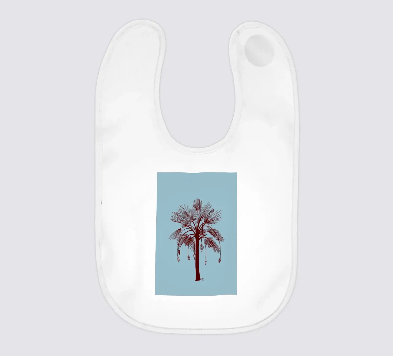 CALM BLUE PALM TREE bavaglino da Sandra Poliakov