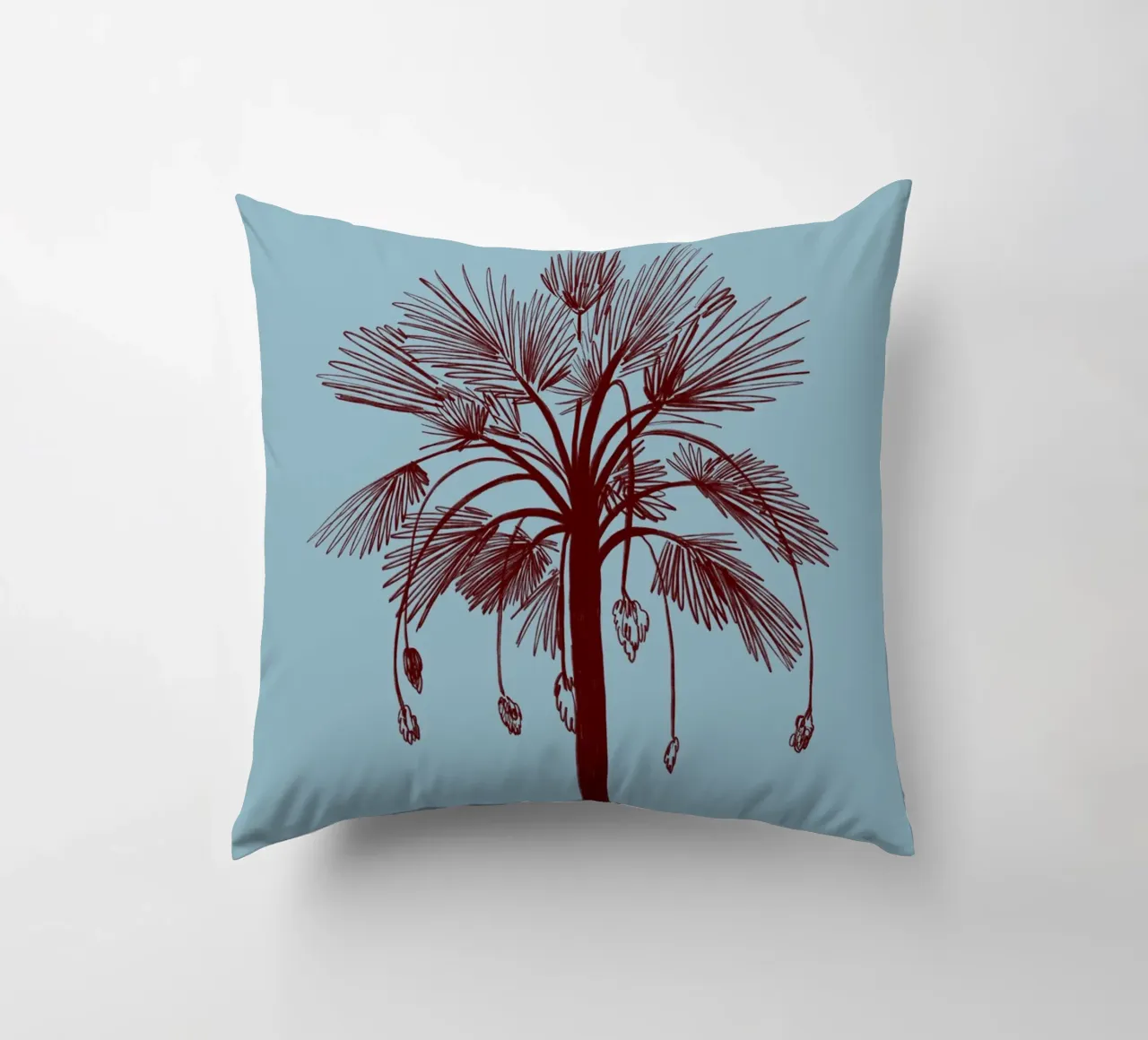 CALM BLUE PALM TREE cuscino da Sandra Poliakov