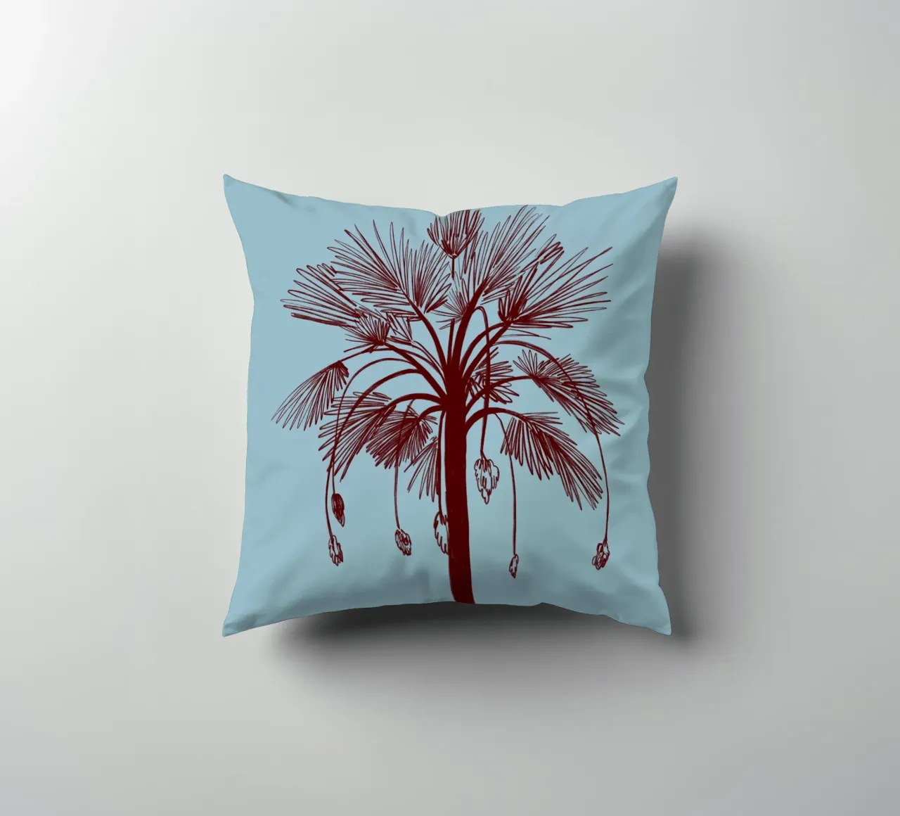 CALM BLUE PALM TREE cuscino da Sandra Poliakov