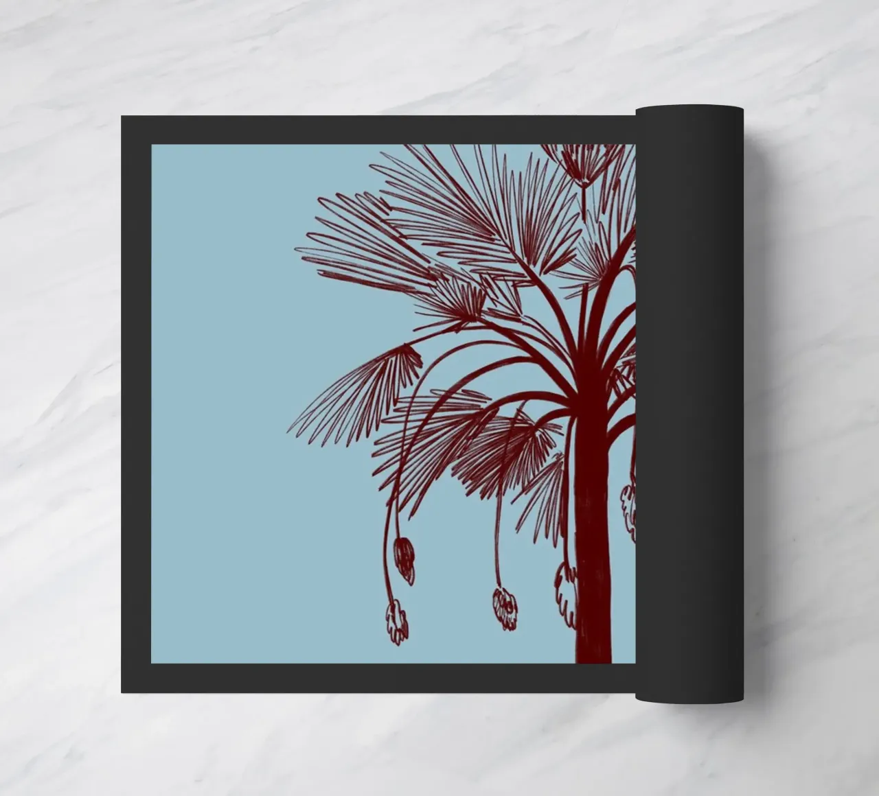 CALM BLUE PALM TREE zerbino da Sandra Poliakov