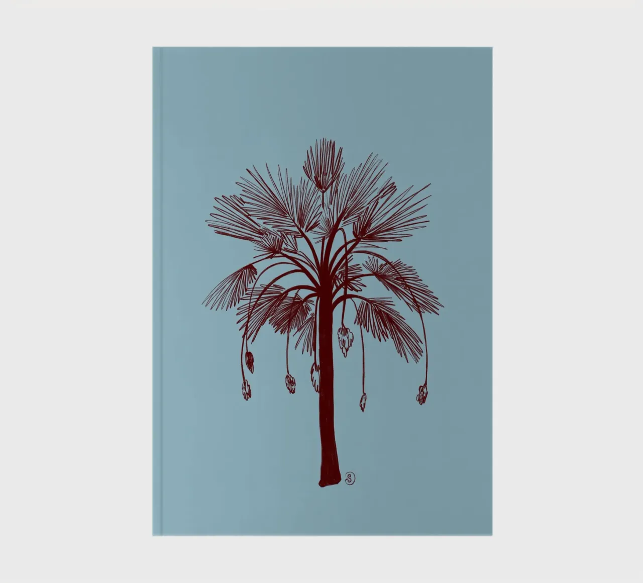 CALM BLUE PALM TREE notebook by Sandra Poliakov