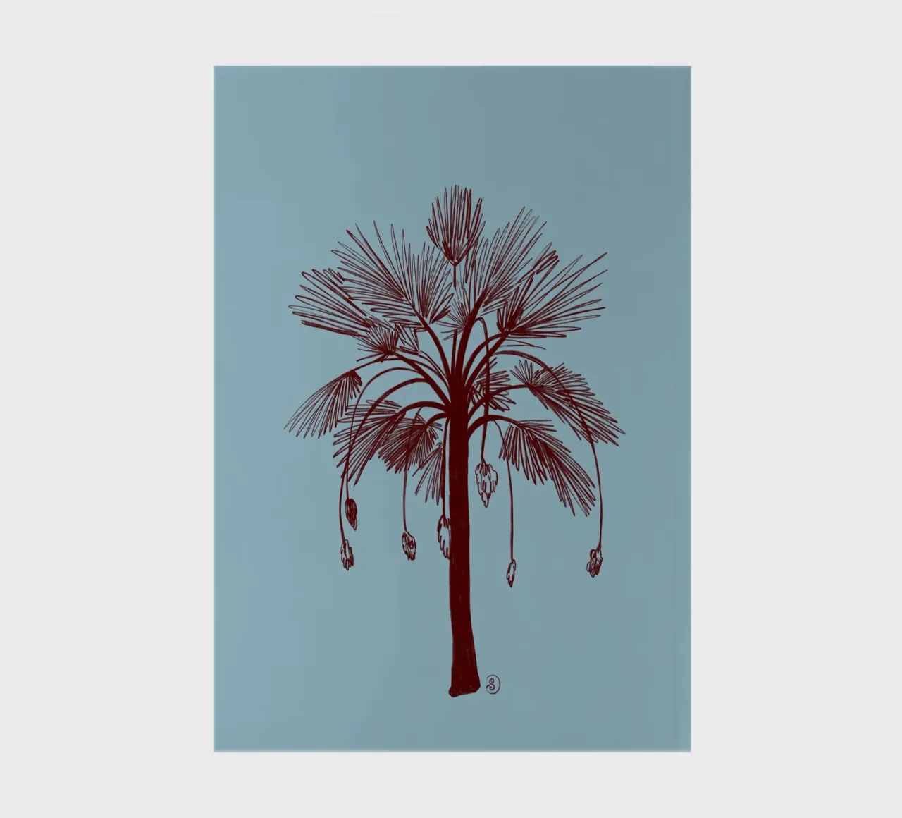 CALM BLUE PALM TREE notebook by Sandra Poliakov