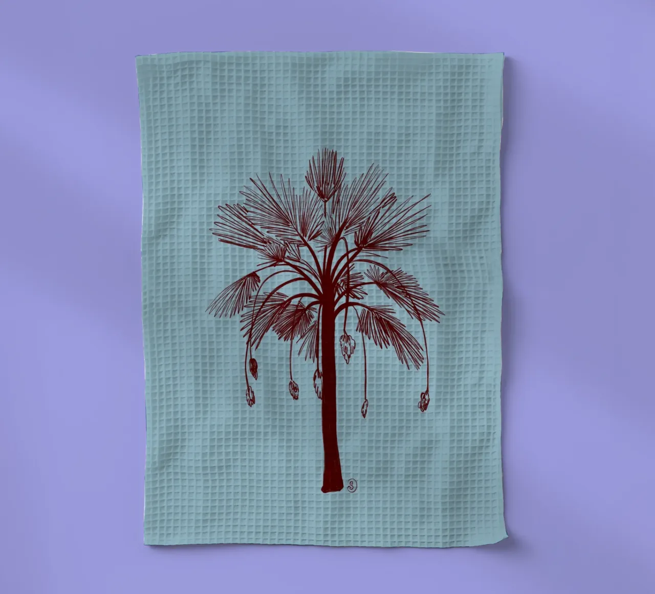 CALM BLUE PALM TREE canovaccio da cucina da Sandra Poliakov