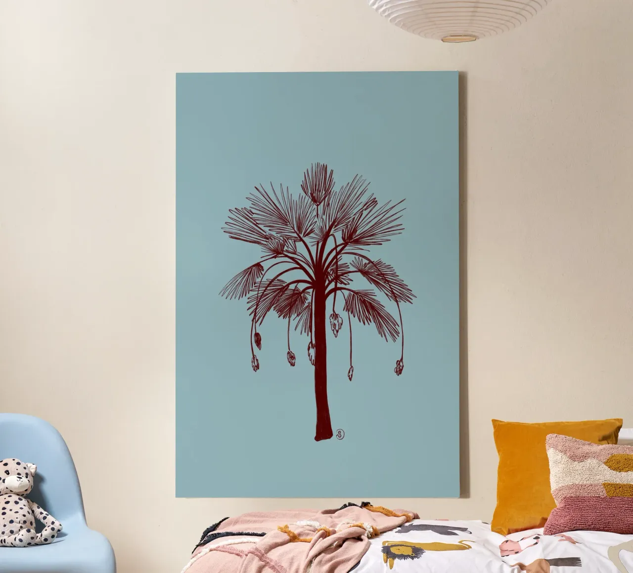 CALM BLUE PALM TREE canvas by Sandra Poliakov