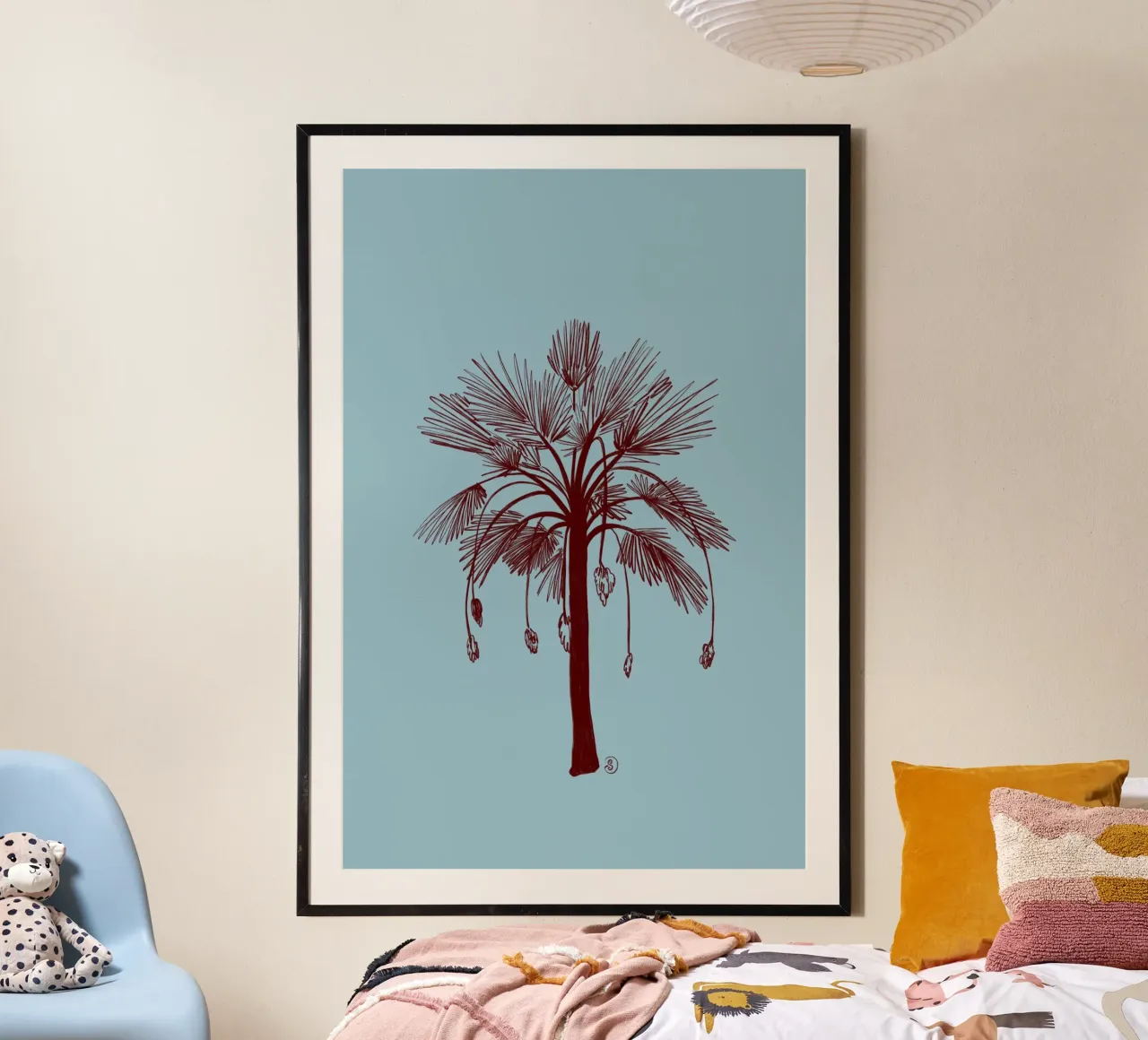 CALM BLUE PALM TREE carta hahnemühle da Sandra Poliakov