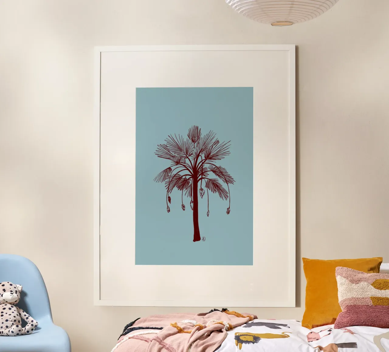 CALM BLUE PALM TREE carta hahnemühle da Sandra Poliakov