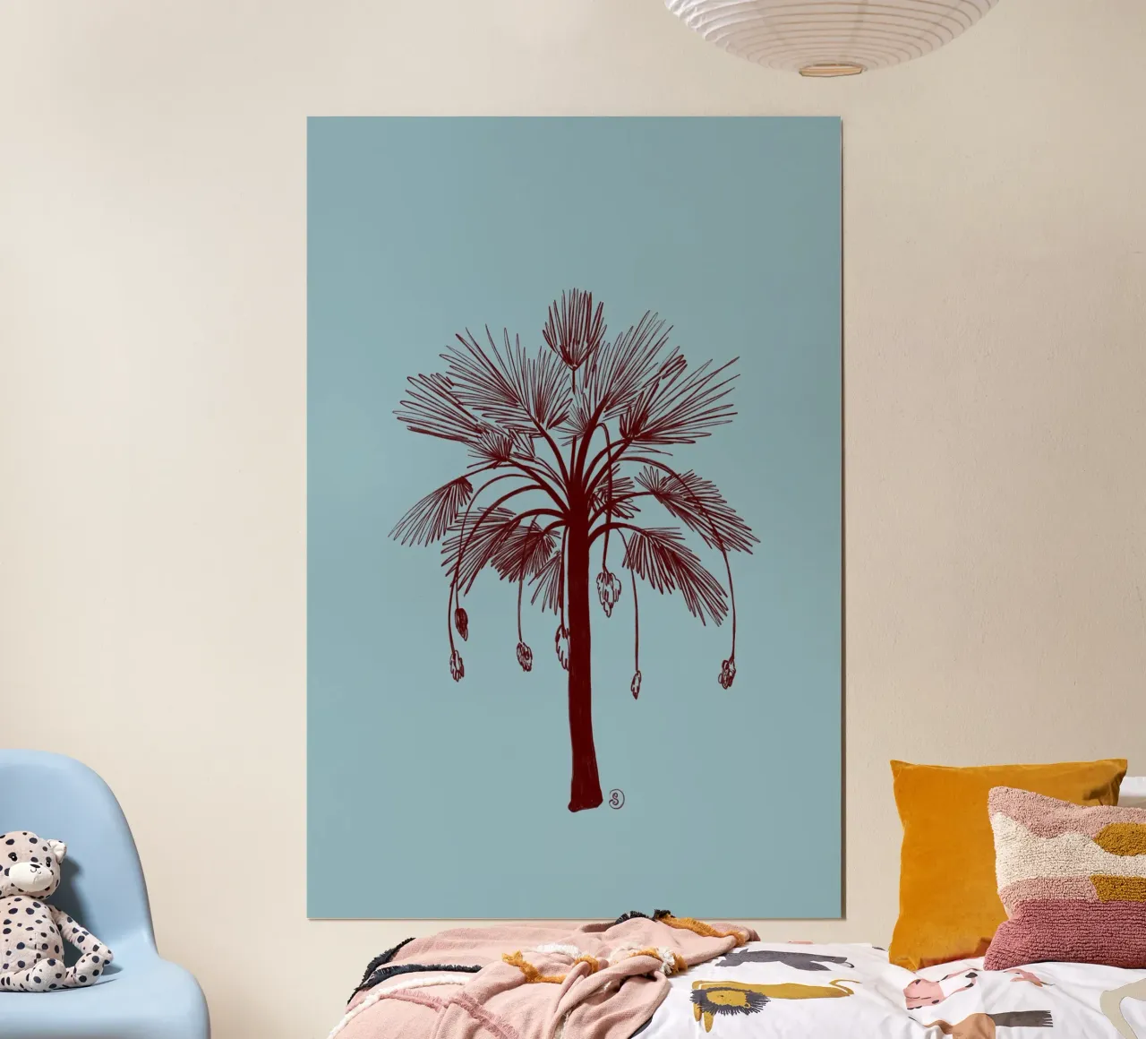 CALM BLUE PALM TREE carta hahnemühle da Sandra Poliakov