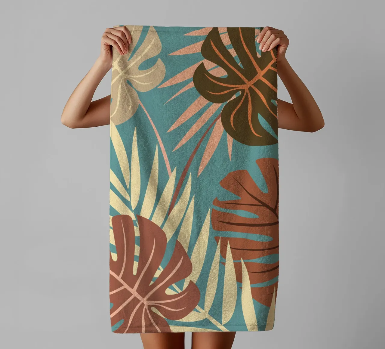 Tropical Nature Mocha & Terracotta asciugamano da bagno da Ana Paniagua Design