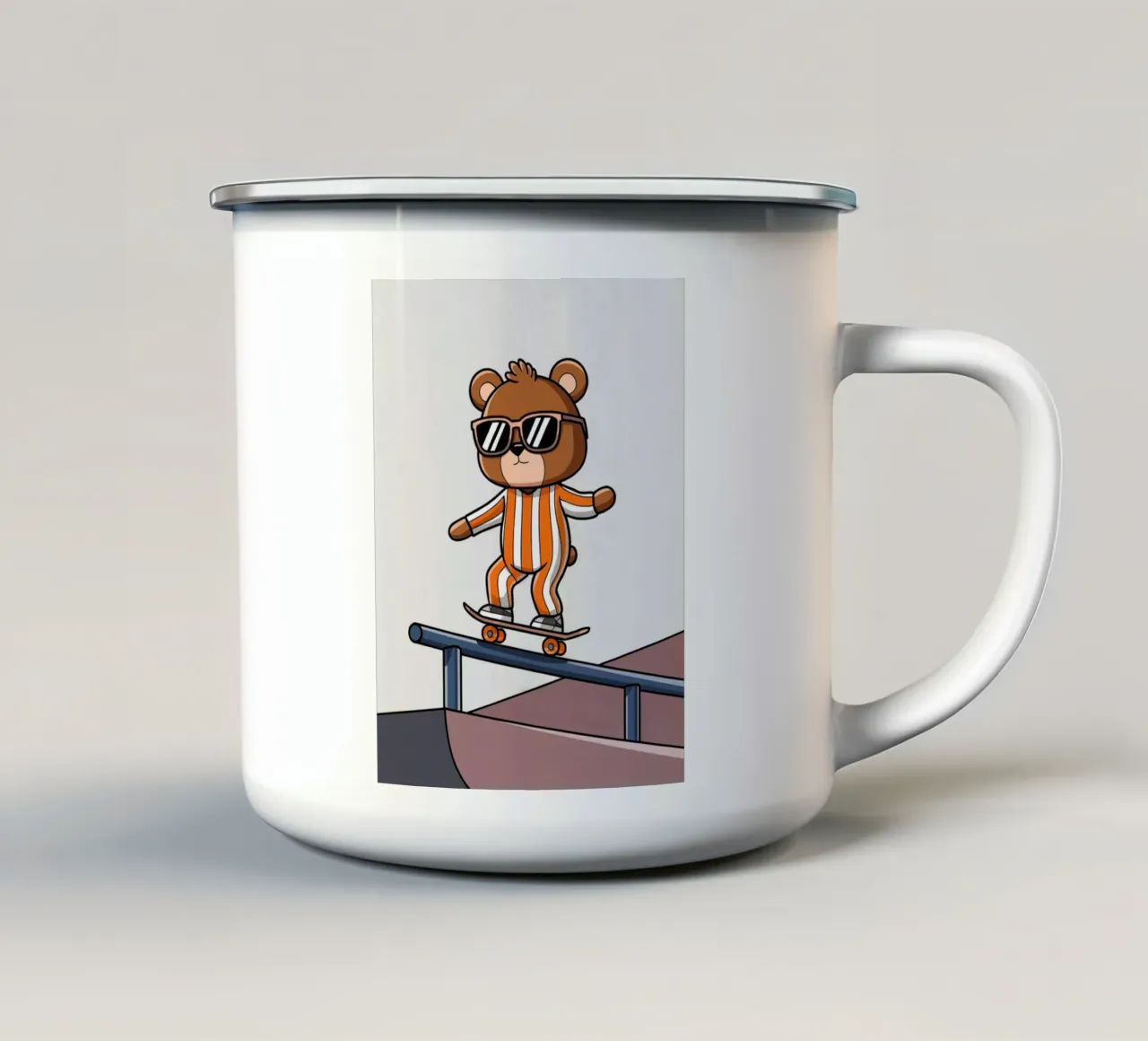 Orso Skateboarding tazza in smalto da logic