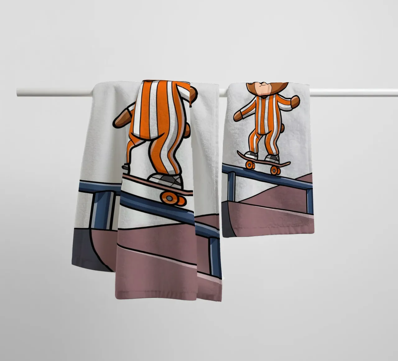 Orso Skateboarding asciugamano da bagno da logic