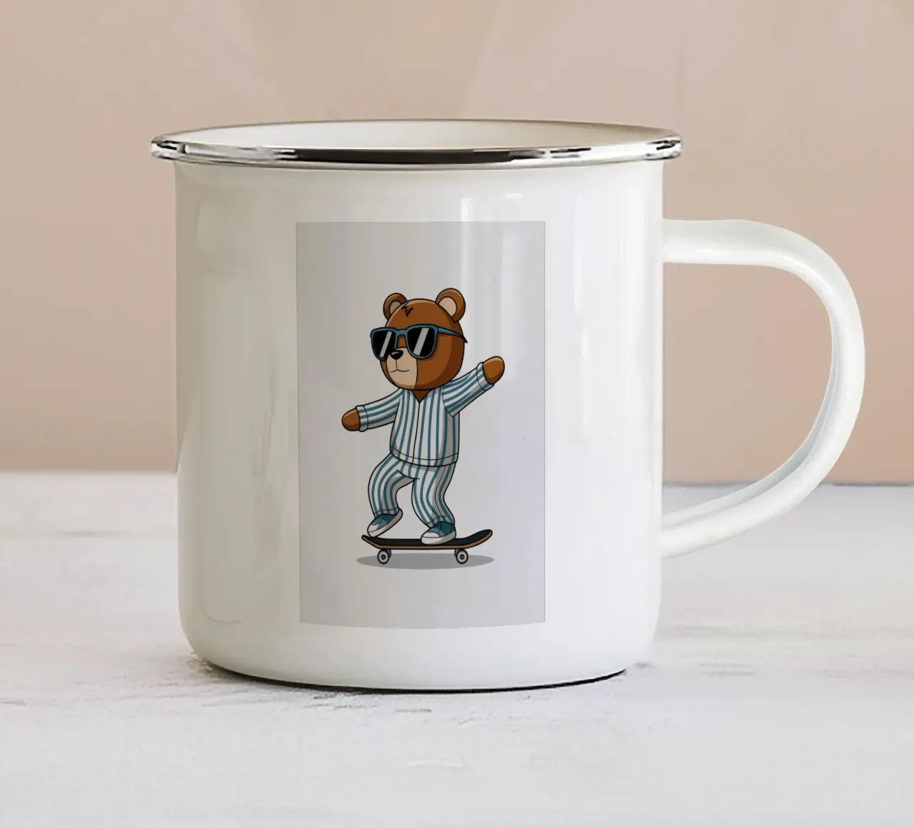 Orso Skateboarding tazza in smalto da logic