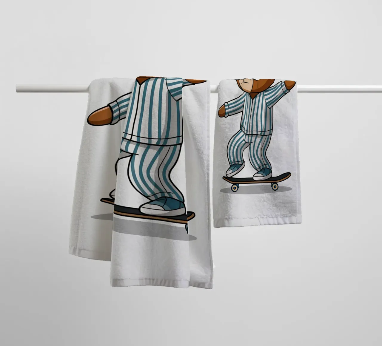 Bear Skateboarding towel by logic