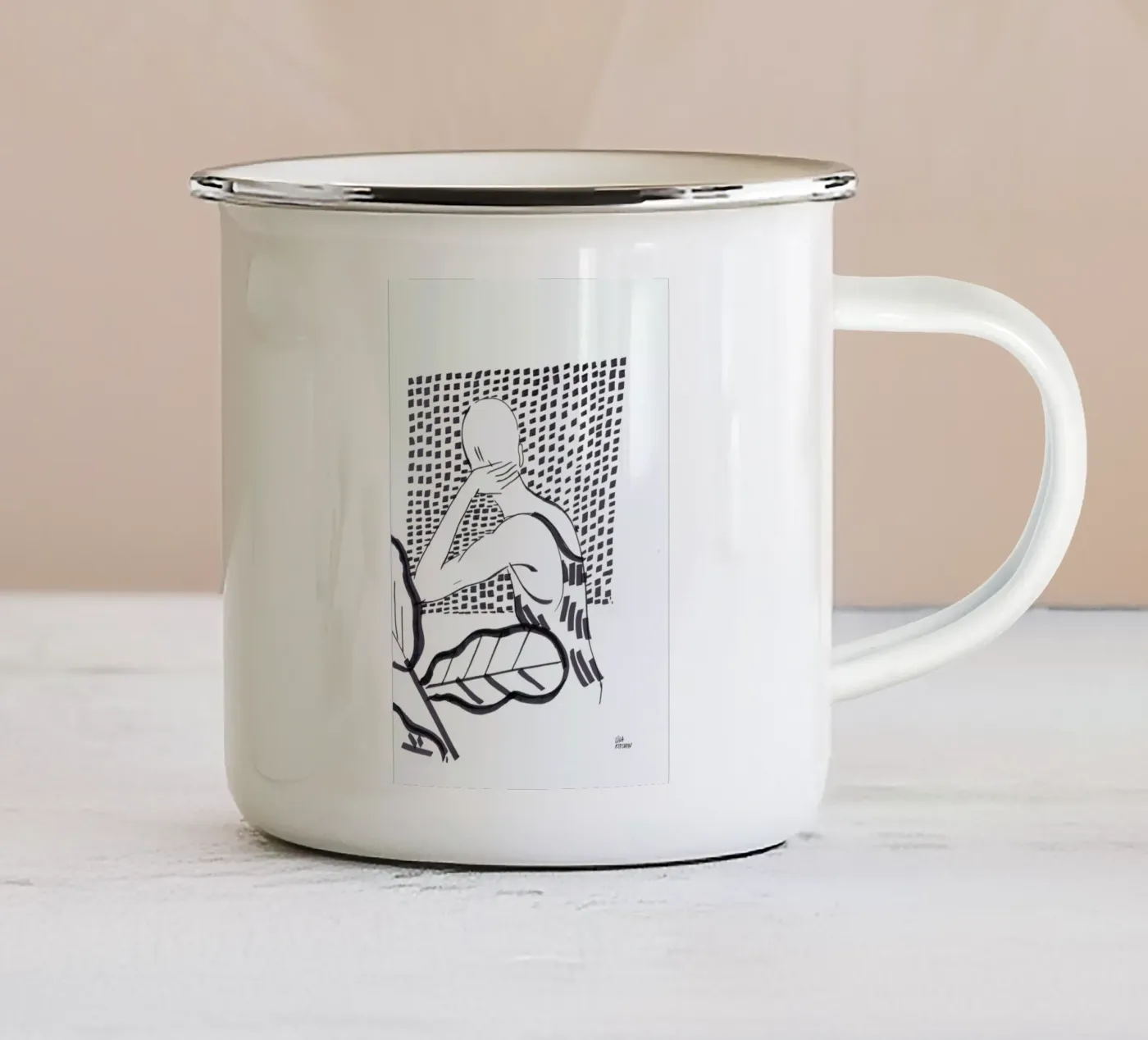 Window enamel mug by Liga Kitchen