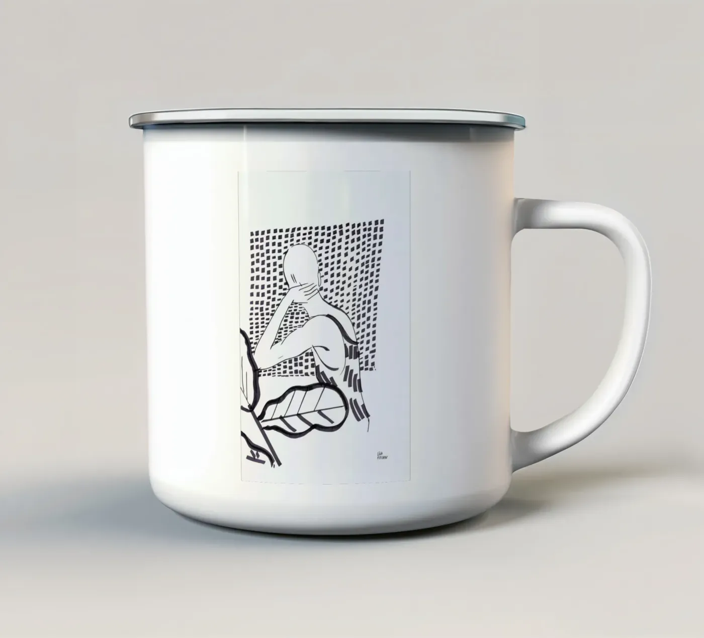 Window enamel mug by Liga Kitchen