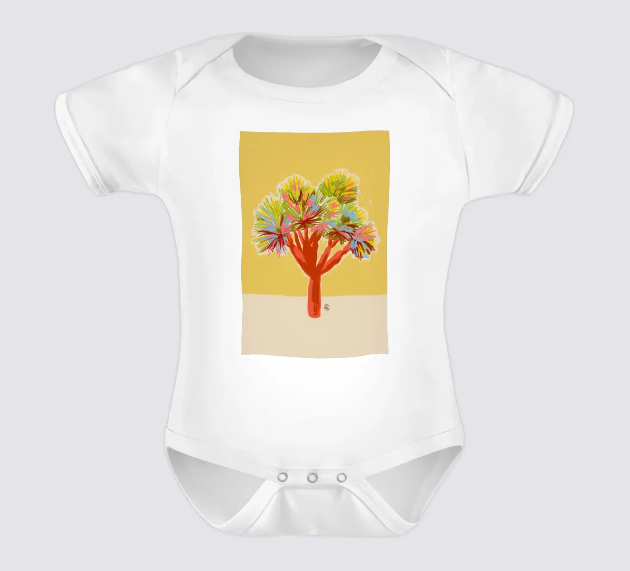 COLORFUL DRAGON TREE body neonato maniche corte da Sandra Poliakov