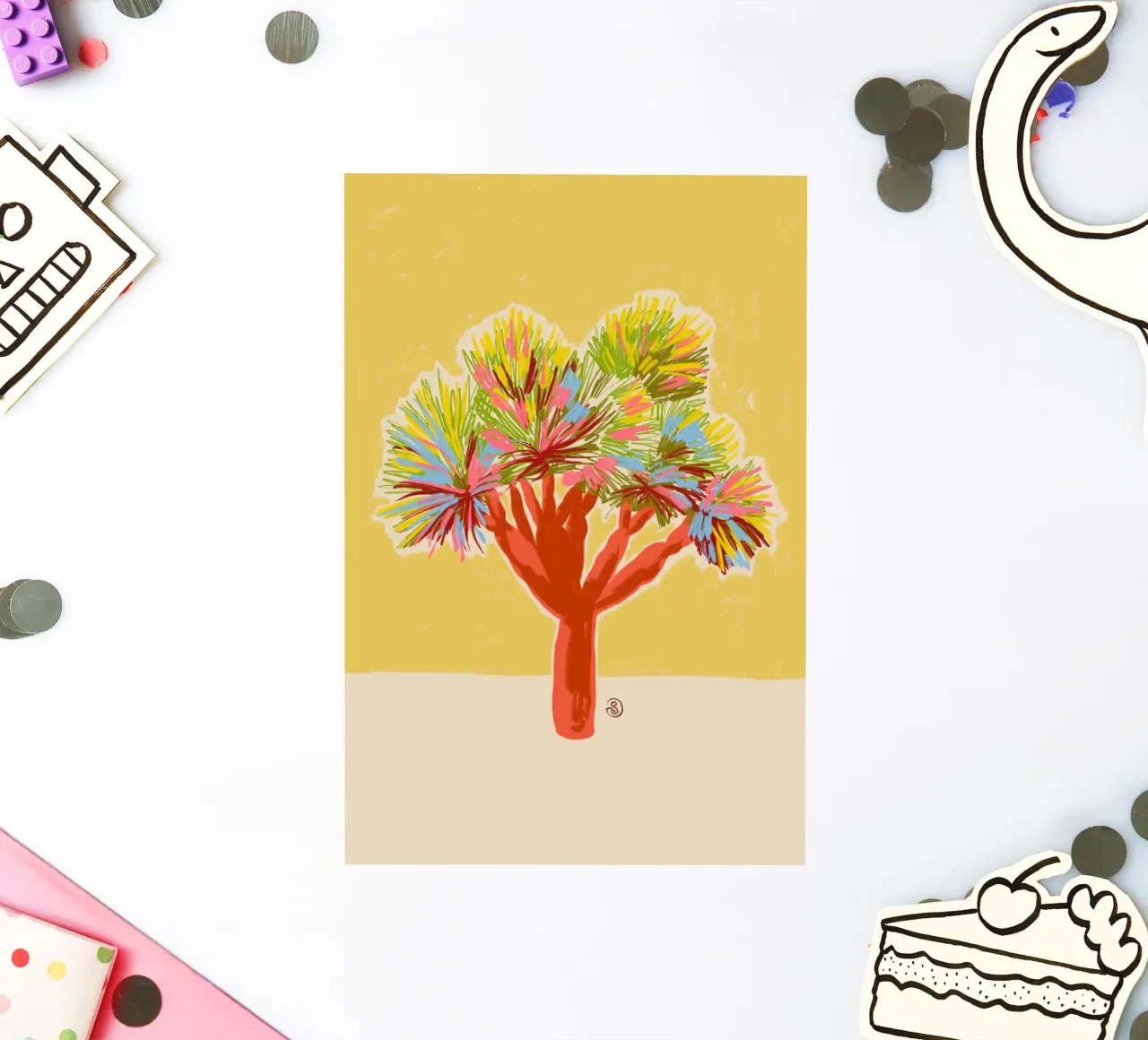 COLORFUL DRAGON TREE sticker by Sandra Poliakov