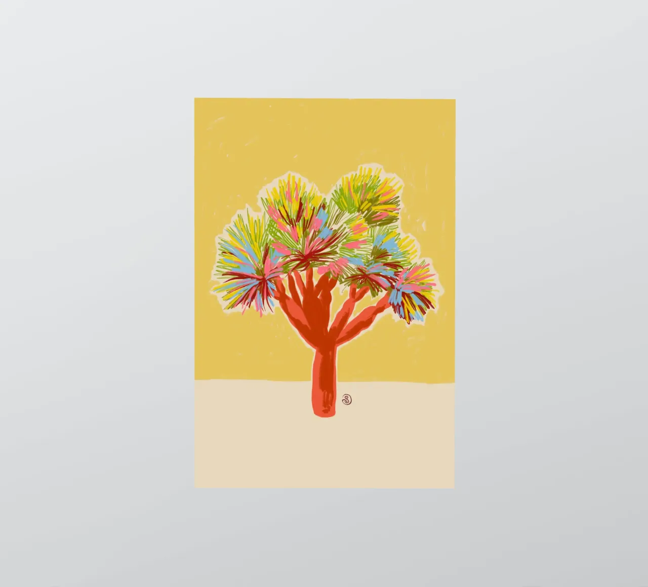 COLORFUL DRAGON TREE sticker by Sandra Poliakov
