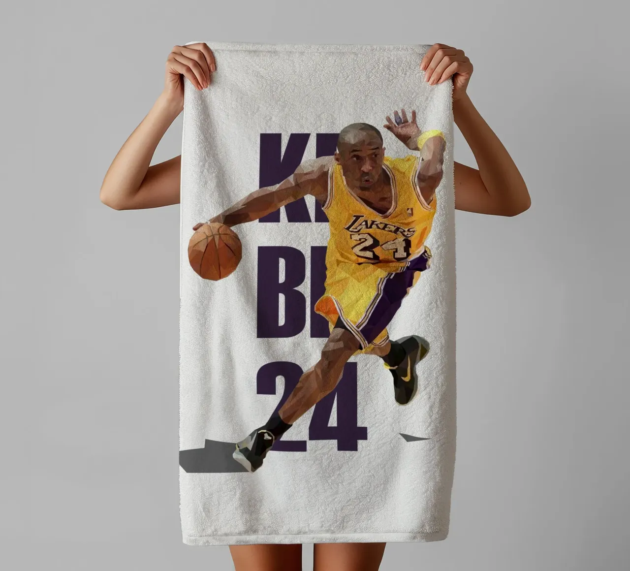 Kobe B24 asciugamano da bagno da Low poly art