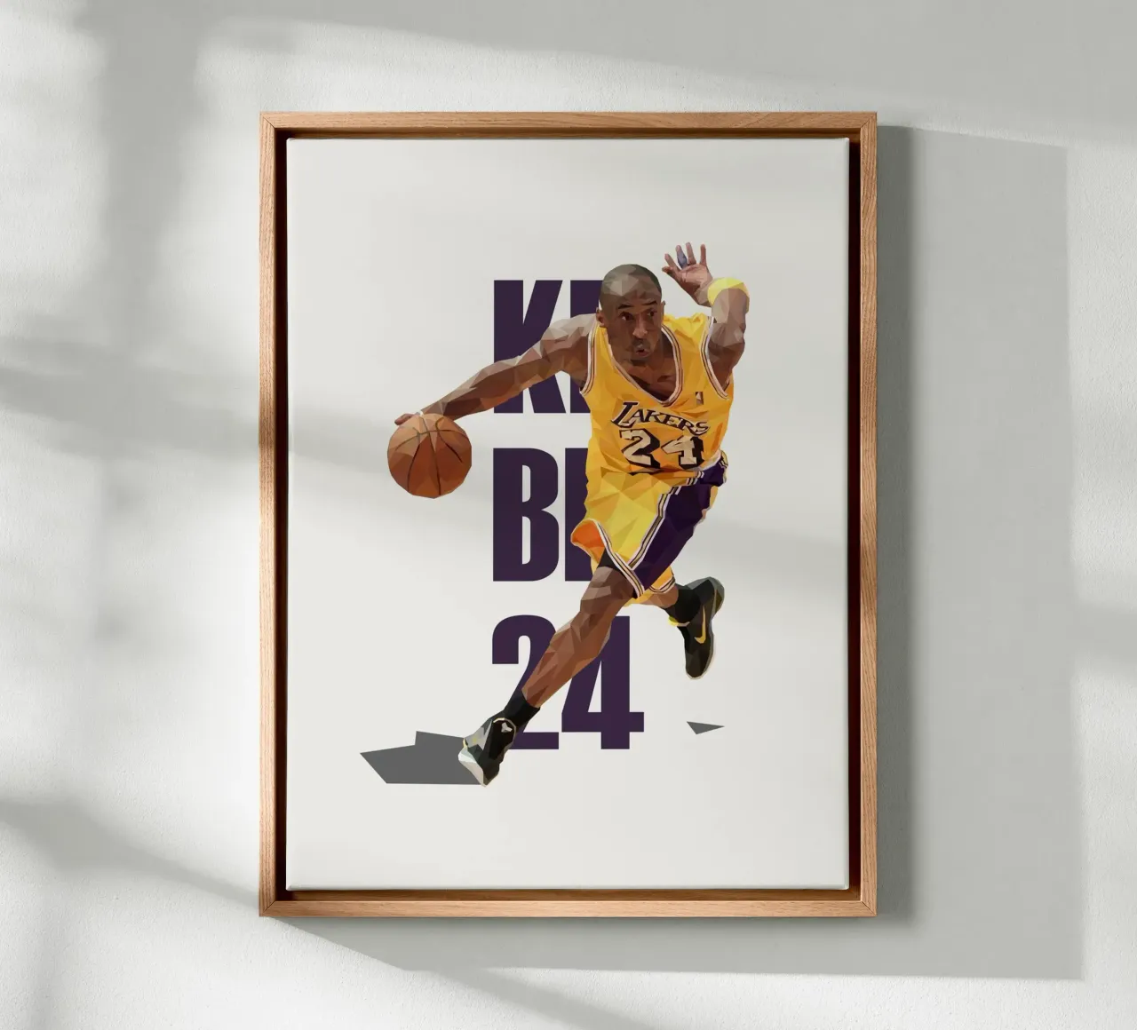 Kobe B24 tela con Cornice a cassetta da Low poly art