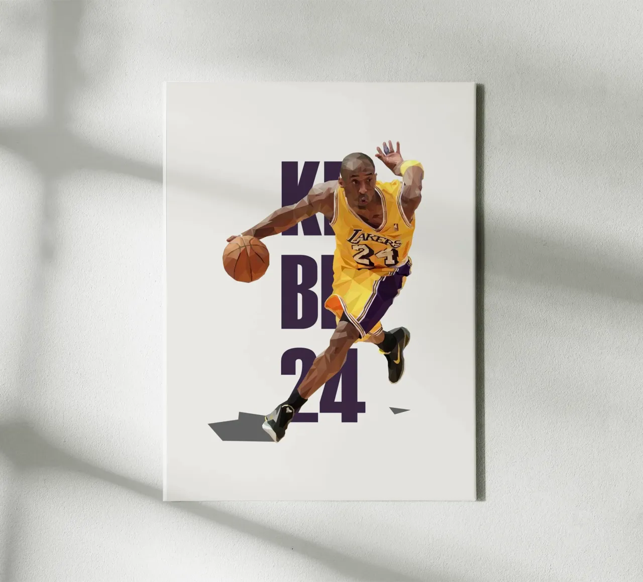 Kobe B24 tela con Cornice a cassetta da Low poly art