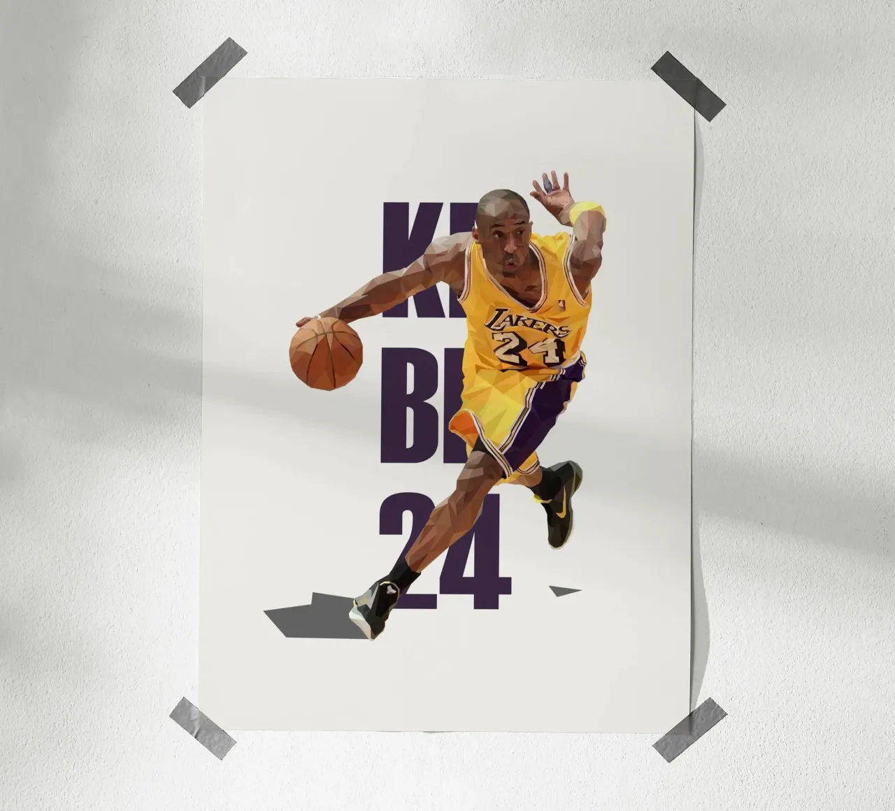 Kobe B24 carta hahnemühle da Low poly art