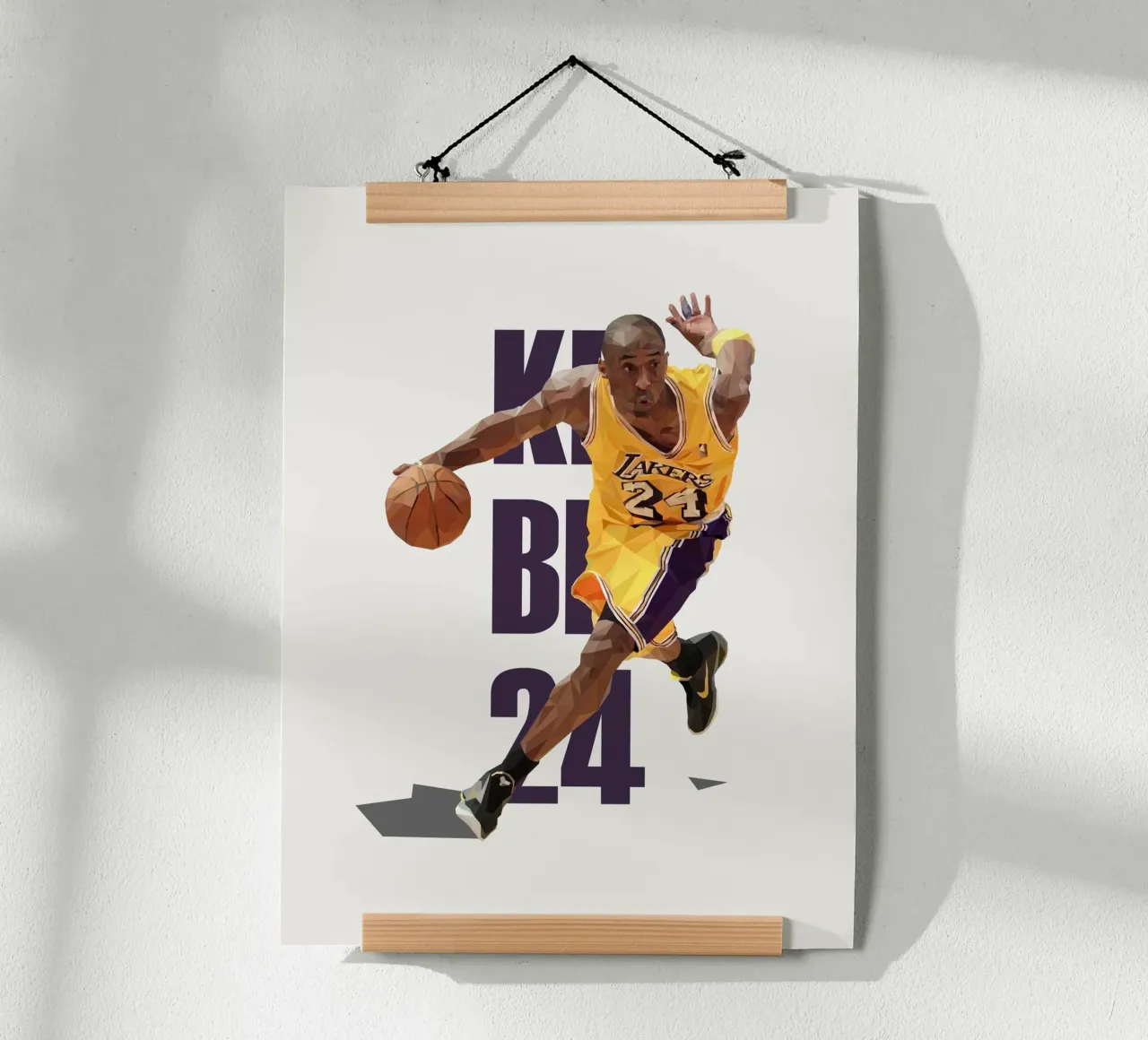 Kobe B24 carta hahnemühle da Low poly art