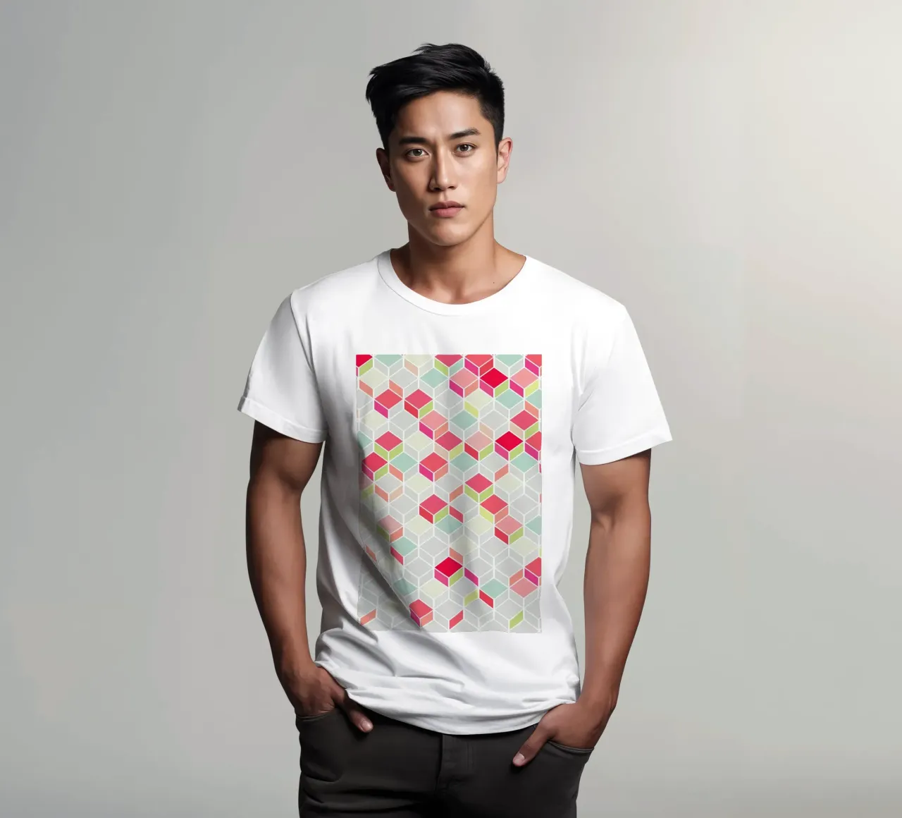 Cube Pink t-shirt by Kind of Style