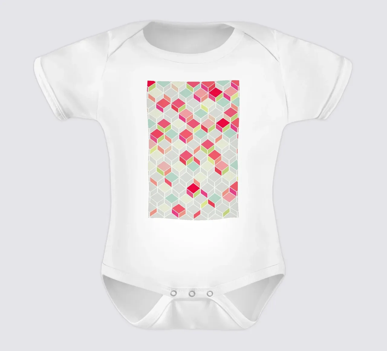 Cube Pink body neonato maniche corte da Kind of Style