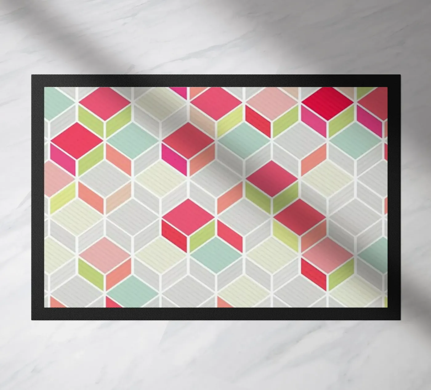 Cube Pink Fußmatte von Kind of Style