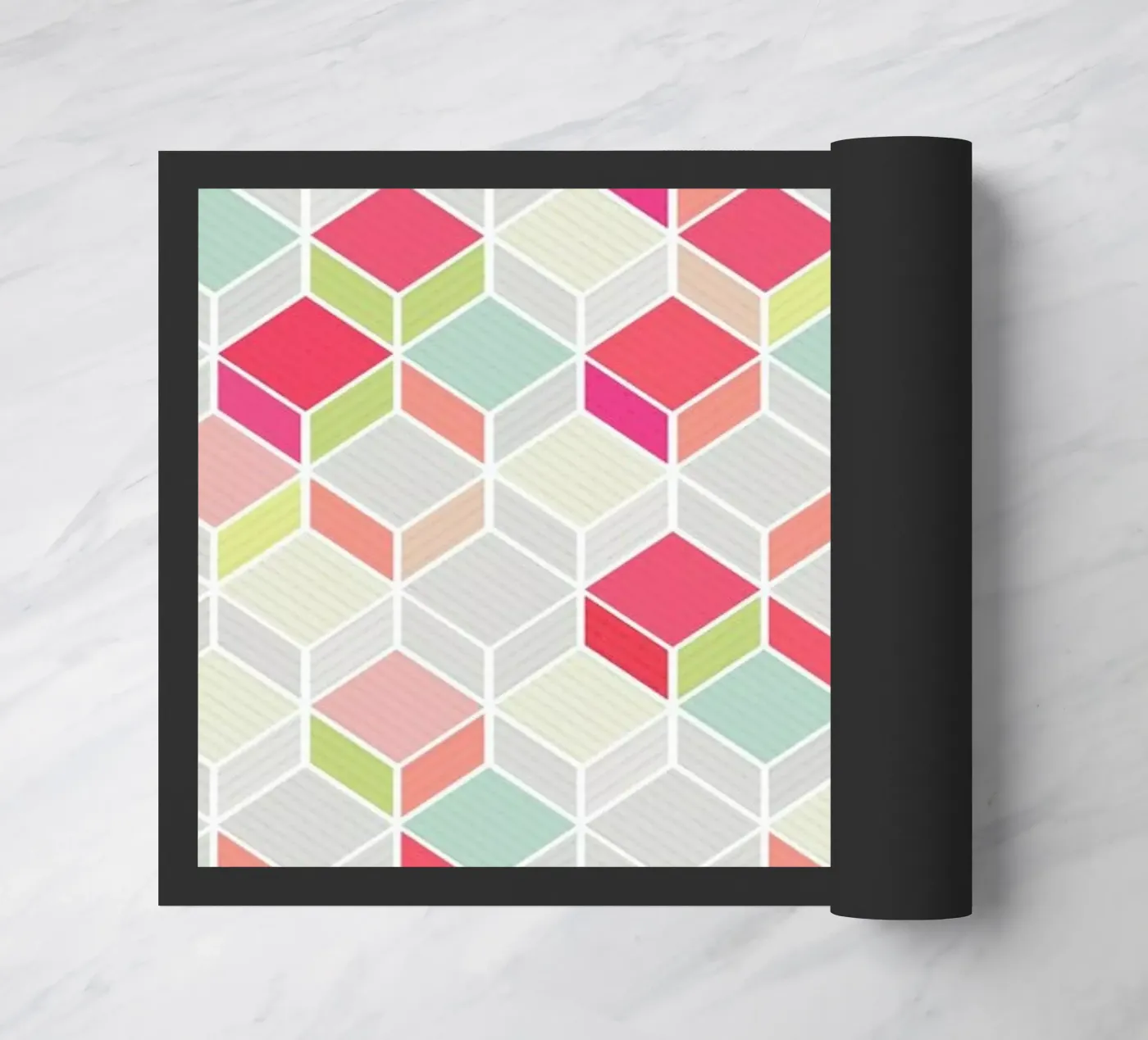 Cube Pink Fußmatte von Kind of Style