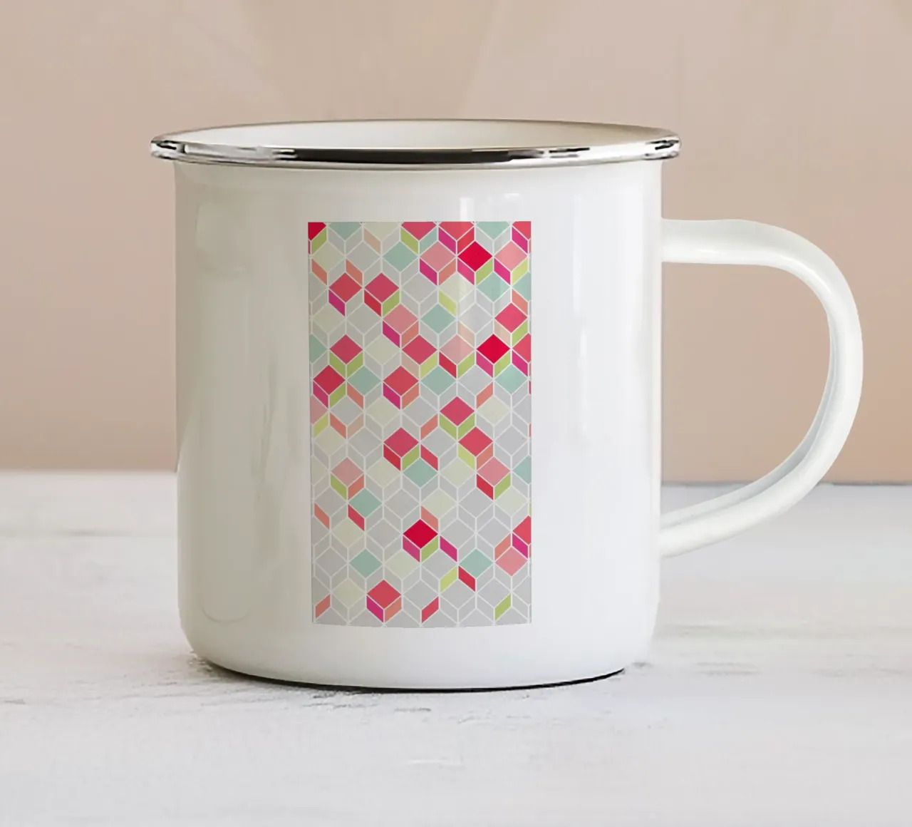 Cube Pink tazza in smalto da Kind of Style