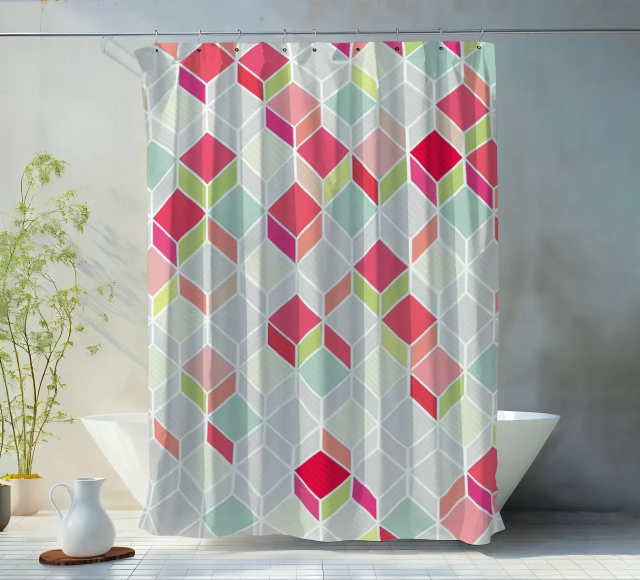 Cube Pink tenda da doccia da Kind of Style