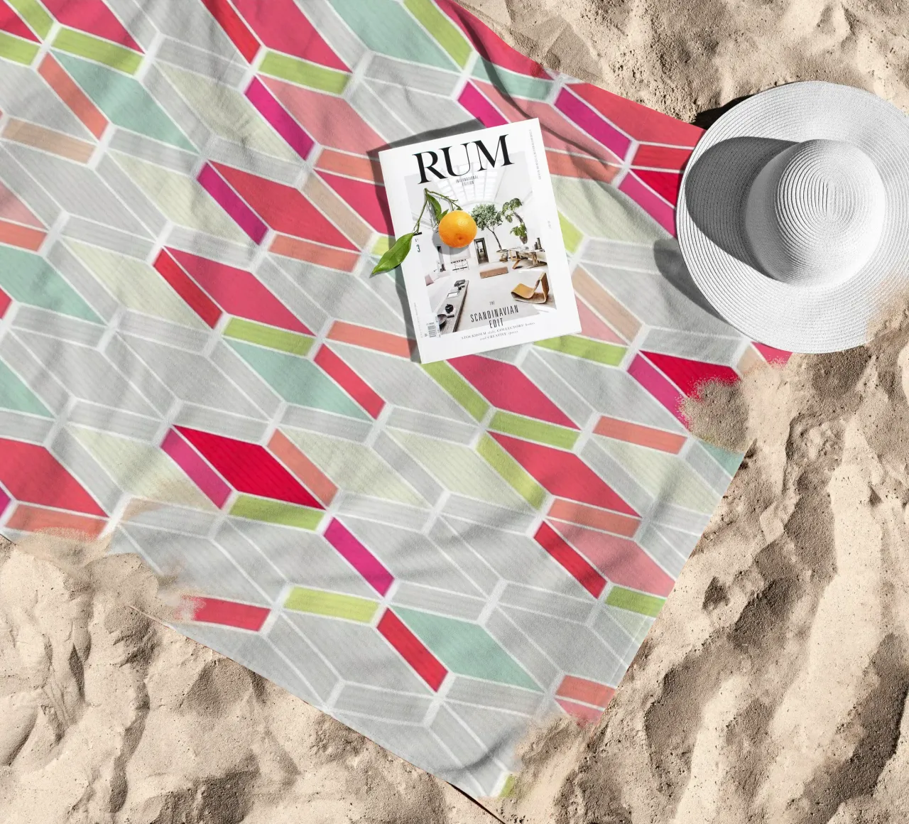 Cube Pink toalla de playa de Kind of Style