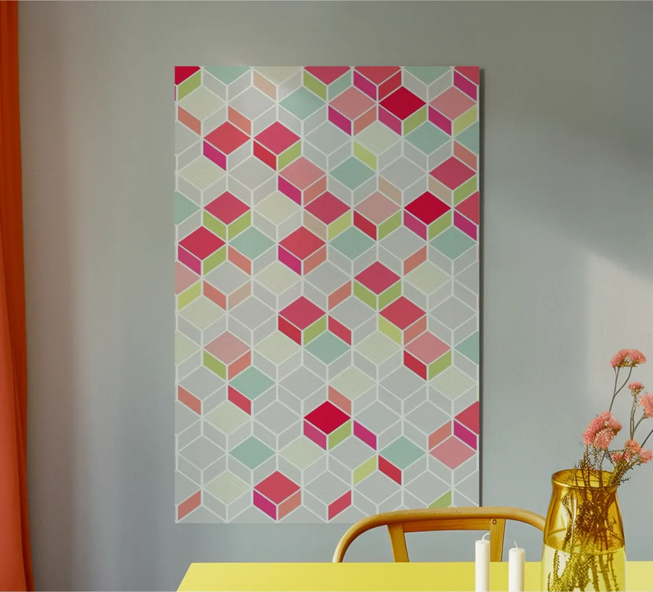 Cube Pink pannello forex da Kind of Style