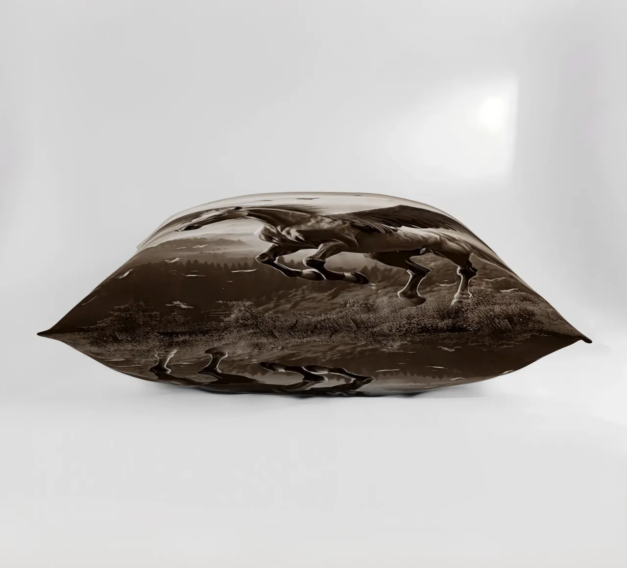 CHEVAL AILE 2. Sépia decorative cushion by Thierry vobmann photography