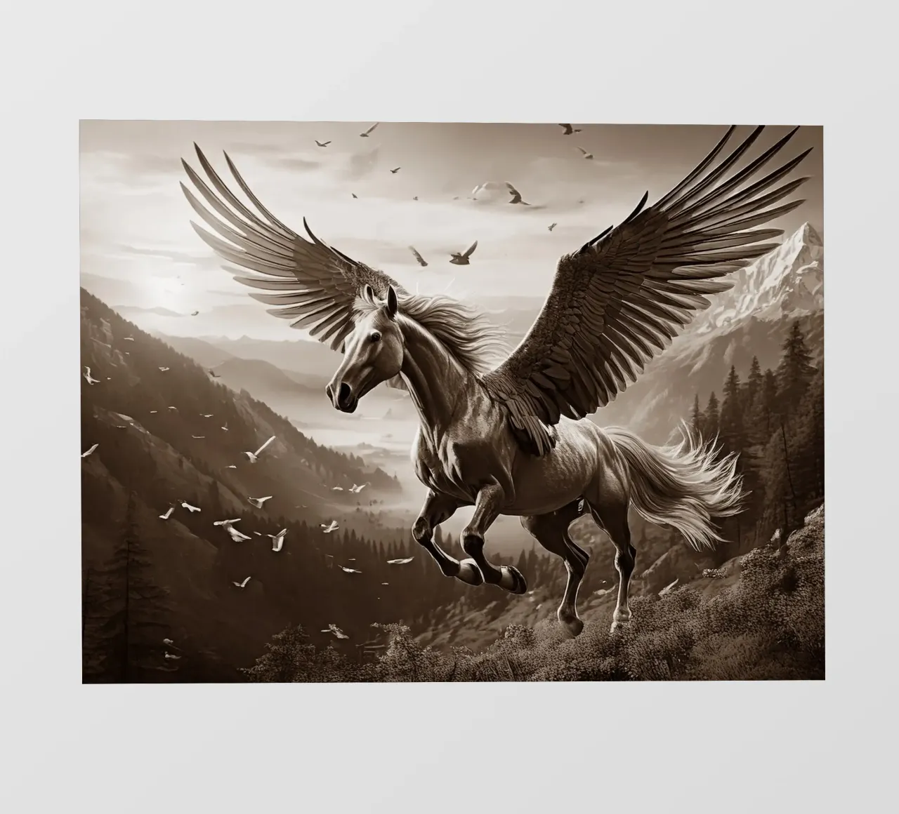 CHEVAL AILE 2. Sépia telo in pvc da Thierry vobmann photography