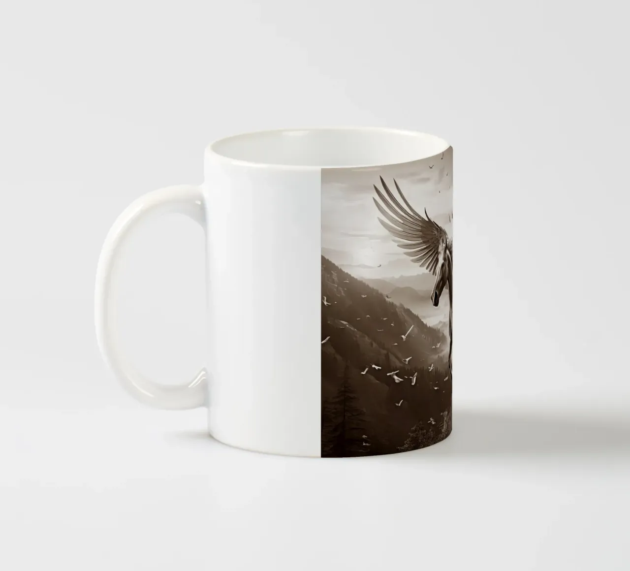 CHEVAL AILE 2. Sépia tazza in ceramica da Thierry vobmann photography
