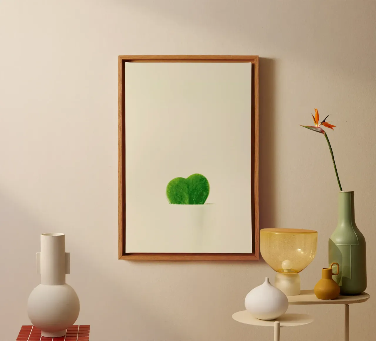 Cactus Heart tela con Cornice a cassetta da Ingrid Beddoes