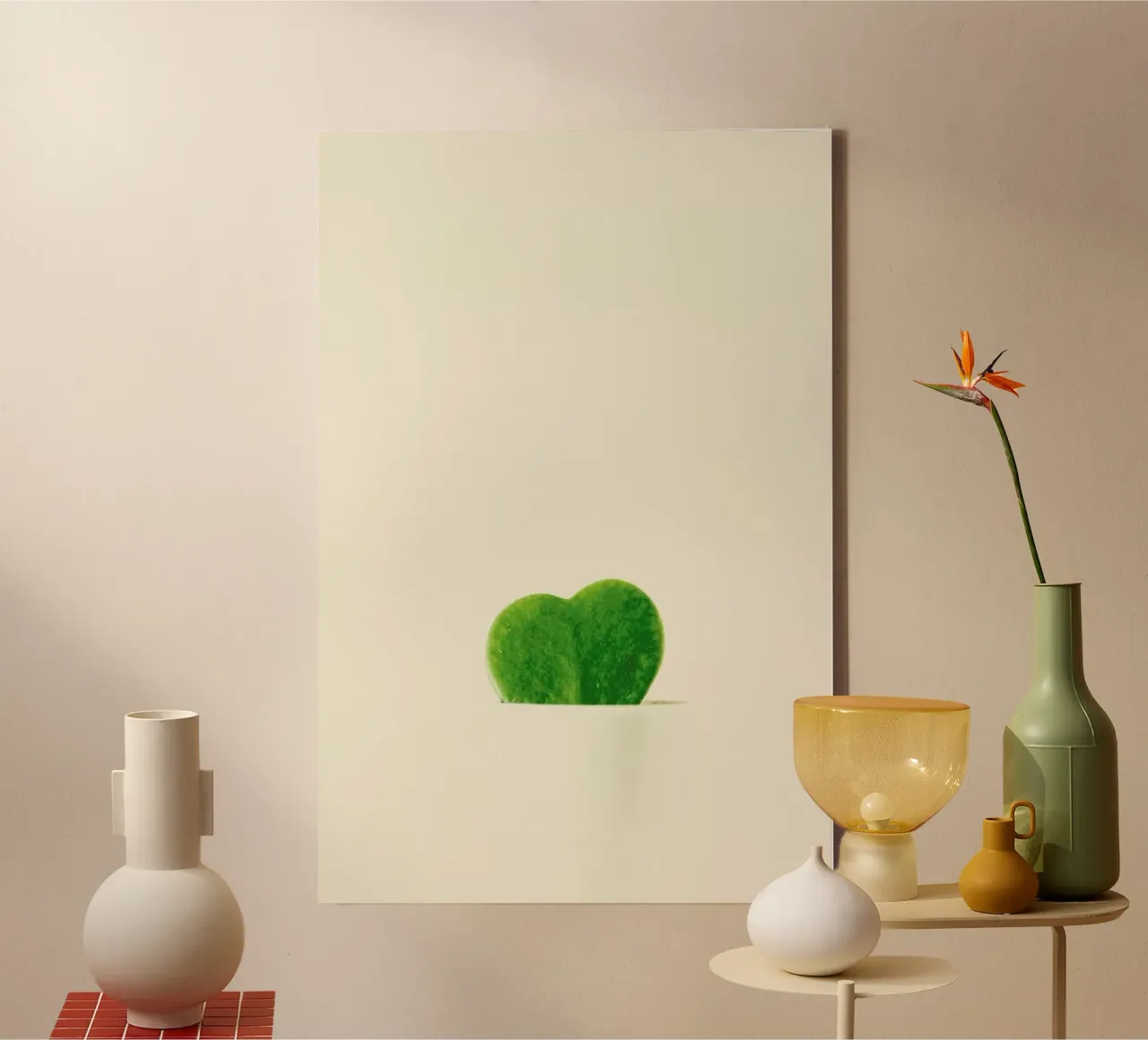 Cactus Heart tela con Cornice a cassetta da Ingrid Beddoes