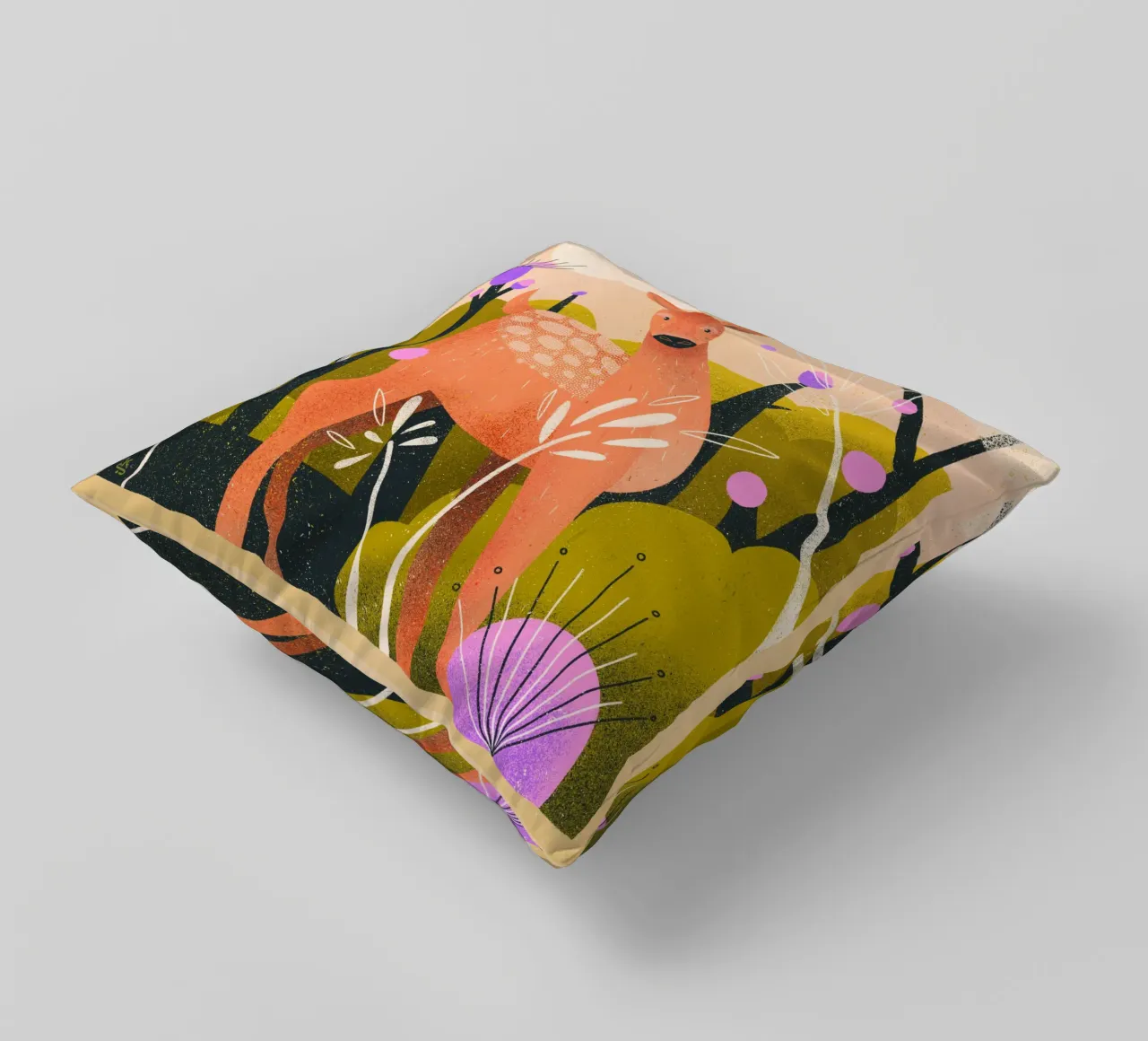 Cervi stupiti in giardino cuscino da Bold & Beautiful